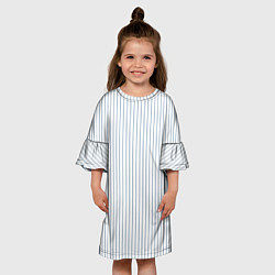 Платье клеш для девочки Белый в голубую тонкую полоску, цвет: 3D-принт — фото 2