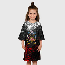 Платье клеш для девочки Россия имперская брызги красок, цвет: 3D-принт — фото 2