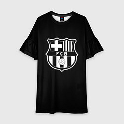 Детское платье Barcelona fc club белое лого