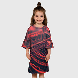 Платье клеш для девочки Раскаленные линии, цвет: 3D-принт — фото 2