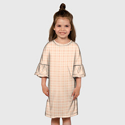Платье клеш для девочки Светлый персиковый клетчатый, цвет: 3D-принт — фото 2
