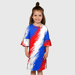 Платье клеш для девочки Триколор штрихи красок, цвет: 3D-принт — фото 2
