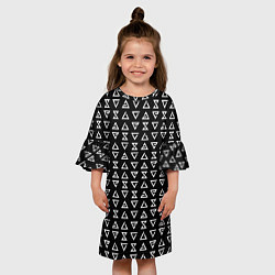 Платье клеш для девочки Ведьмачьи знаки паттерн, цвет: 3D-принт — фото 2
