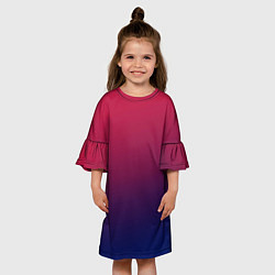 Платье клеш для девочки Gradient red-blue, цвет: 3D-принт — фото 2