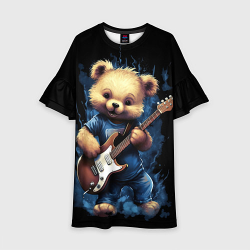 Детское платье Плюшевый медведь музыкант с гитарой / 3D-принт – фото 1