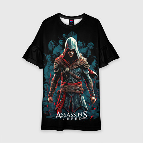 Детское платье Assassins creed черный фон / 3D-принт – фото 1
