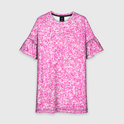 Платье клеш для девочки Светло-розовый текстура напыление, цвет: 3D-принт