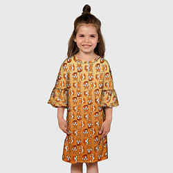 Платье клеш для девочки Паттерн из милых лисят, цвет: 3D-принт — фото 2