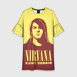 Платье клеш для девочки Kurt Cobain Nirvana, цвет: 3D-принт