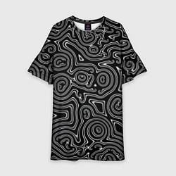 Платье клеш для девочки Лабиринт из жидкого металла, цвет: 3D-принт