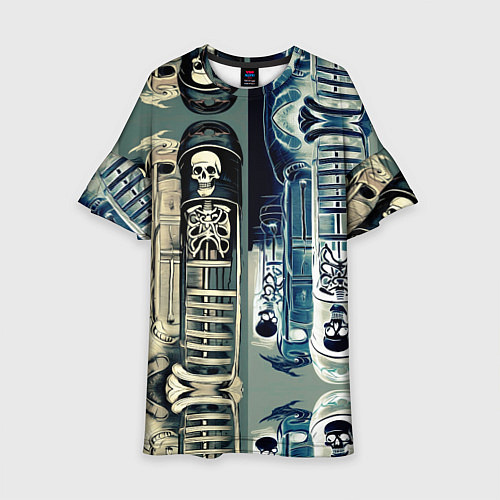 Детское платье Психоделика с черепами / 3D-принт – фото 1