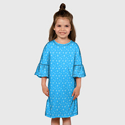 Платье клеш для девочки Голубой со звёздочками, цвет: 3D-принт — фото 2