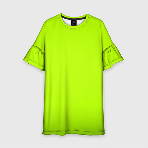 Детское платье Яркий салатовый с лёгким затемнением / 3D-принт – фото 1