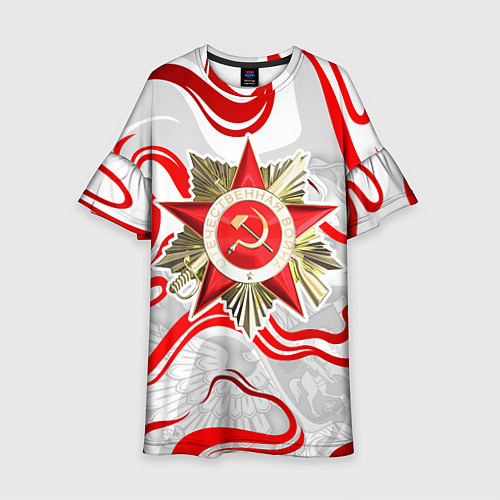 Детское платье Великая отечественная - красные нити / 3D-принт – фото 1