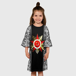 Платье клеш для девочки Великая отечественная- черно-белый камуфляж, цвет: 3D-принт — фото 2