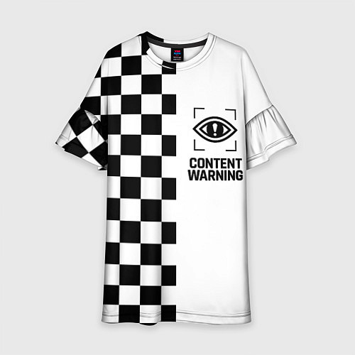 Детское платье Content Warning шашечки / 3D-принт – фото 1