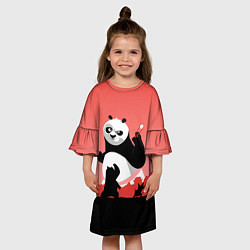 Платье клеш для девочки По и Шифу - Кунг-фу Панда, цвет: 3D-принт — фото 2