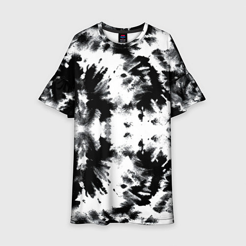 Детское платье Серо белый тайдай / 3D-принт – фото 1