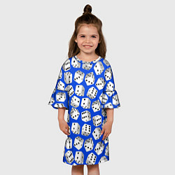 Платье клеш для девочки Игральные кубики узор, цвет: 3D-принт — фото 2