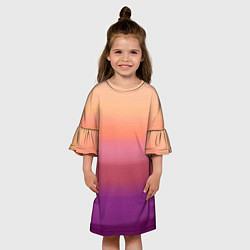 Платье клеш для девочки Абстракция градиент на закате дня, цвет: 3D-принт — фото 2