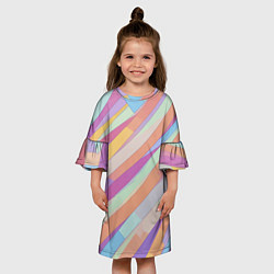 Платье клеш для девочки Пастельная диагональ аниме, цвет: 3D-принт — фото 2