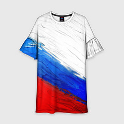 Платье клеш для девочки Триколор красками, цвет: 3D-принт