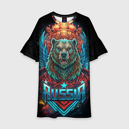 Детское платье Суровый русский медведь / 3D-принт – фото 1