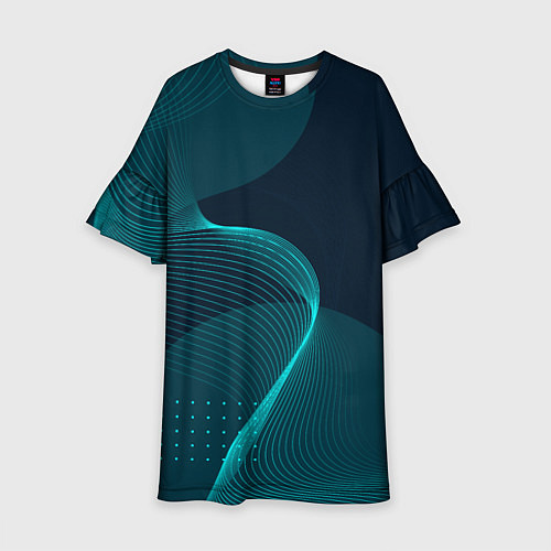 Детское платье Извилистые линии трансформации / 3D-принт – фото 1