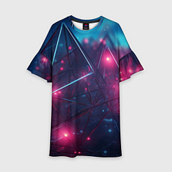 Платье клеш для девочки Конструкция с ярким свечением, цвет: 3D-принт