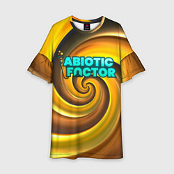 Платье клеш для девочки Abiotic Factor желтый фон, цвет: 3D-принт