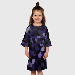 Платье клеш для девочки Кристаллизация темно-фиолетового, цвет: 3D-принт — фото 2