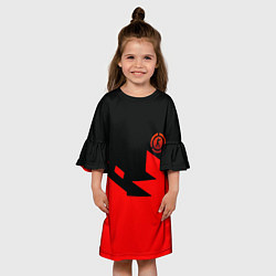 Платье клеш для девочки CSGO стильная геометрия красный, цвет: 3D-принт — фото 2