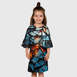 Платье клеш для девочки Объемные стекляшки, цвет: 3D-принт — фото 2