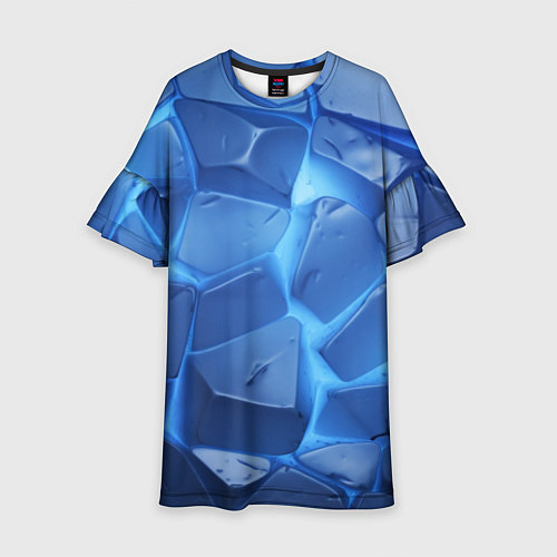 Детское платье Синие ледяные плиты с разломом / 3D-принт – фото 1