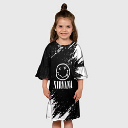 Платье клеш для девочки Nirvana текустура краски, цвет: 3D-принт — фото 2