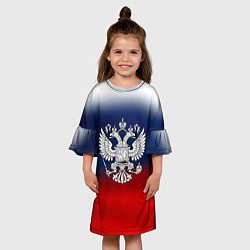 Платье клеш для девочки Россия герб краски, цвет: 3D-принт — фото 2