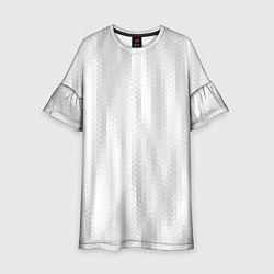 Платье клеш для девочки Светлый серый абстрактные полосы, цвет: 3D-принт