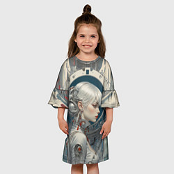 Платье клеш для девочки Платиновая девушка-андроид, цвет: 3D-принт — фото 2