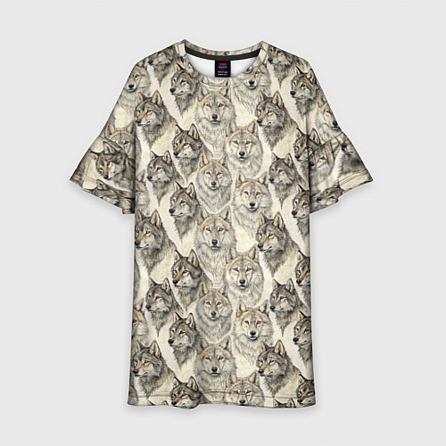 Детское платье Паттерн лесного волка / 3D-принт – фото 1