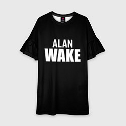 Платье клеш для девочки Alan Wake white logo, цвет: 3D-принт