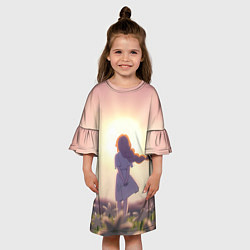 Платье клеш для девочки Фламме в детстве, цвет: 3D-принт — фото 2