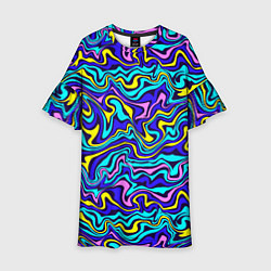 Платье клеш для девочки Psychedelic multicolored pattern, цвет: 3D-принт