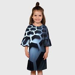 Платье клеш для девочки Броня нанотехнологичная, цвет: 3D-принт — фото 2