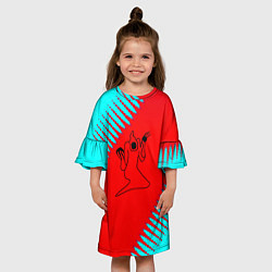 Платье клеш для девочки Kizaru abstract rap, цвет: 3D-принт — фото 2
