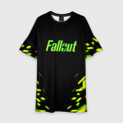 Платье клеш для девочки Fallout кислотный апокалипсис, цвет: 3D-принт