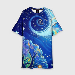 Платье клеш для девочки Звездный лес, цвет: 3D-принт