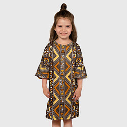 Платье клеш для девочки Мавританский африканский орнамент, цвет: 3D-принт — фото 2
