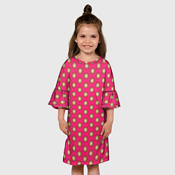 Платье клеш для девочки Паттерн клубничный, цвет: 3D-принт — фото 2