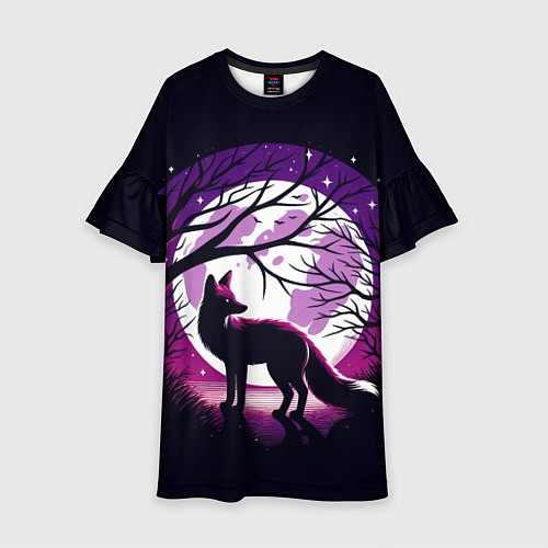 Детское платье Лис и лунная ночь / 3D-принт – фото 1