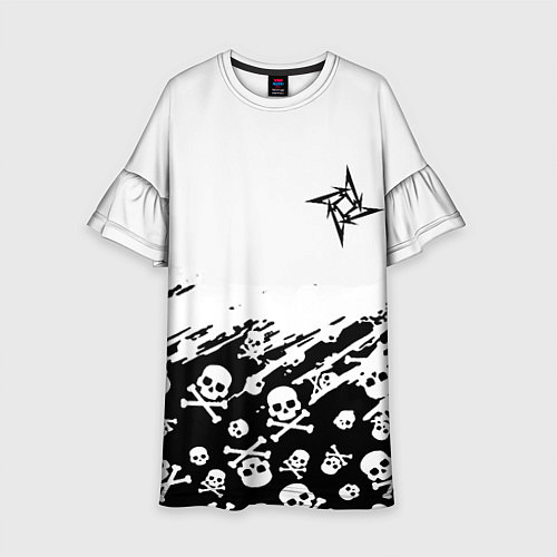 Детское платье Металика черепа рок / 3D-принт – фото 1